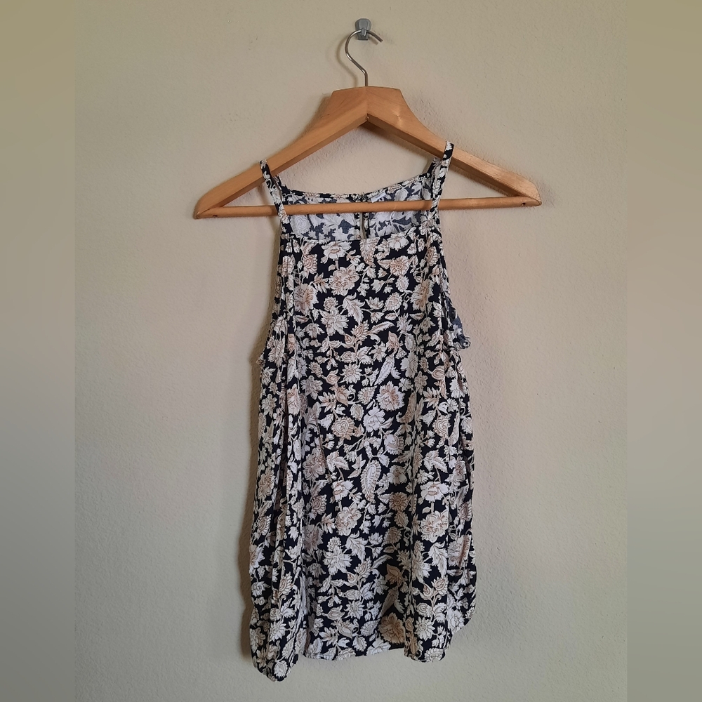 Old Navy High Neck Rayon Floral Tank Top